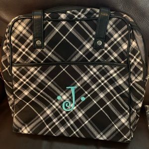 Thirty-one Medium Purse Black Pick Me Plaid
